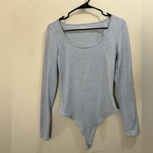 American Eagle Outfitters Light Gray Bodysuit